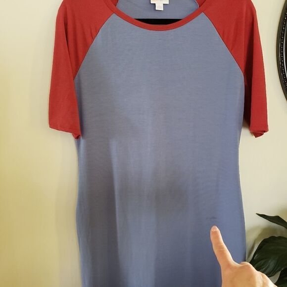 LuLaRoe Baseball Shirt Dress with Contrast Color - Picture 8 of 8